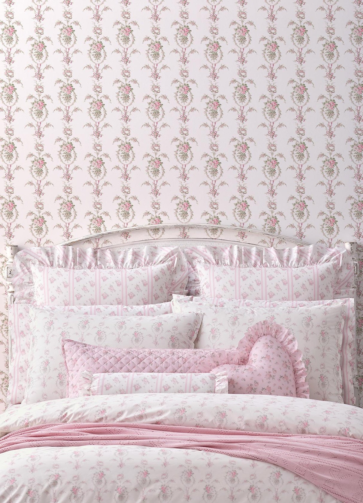 A-Street Prints Rose Cheeks Party Pink Floral Cluster Wallpaper