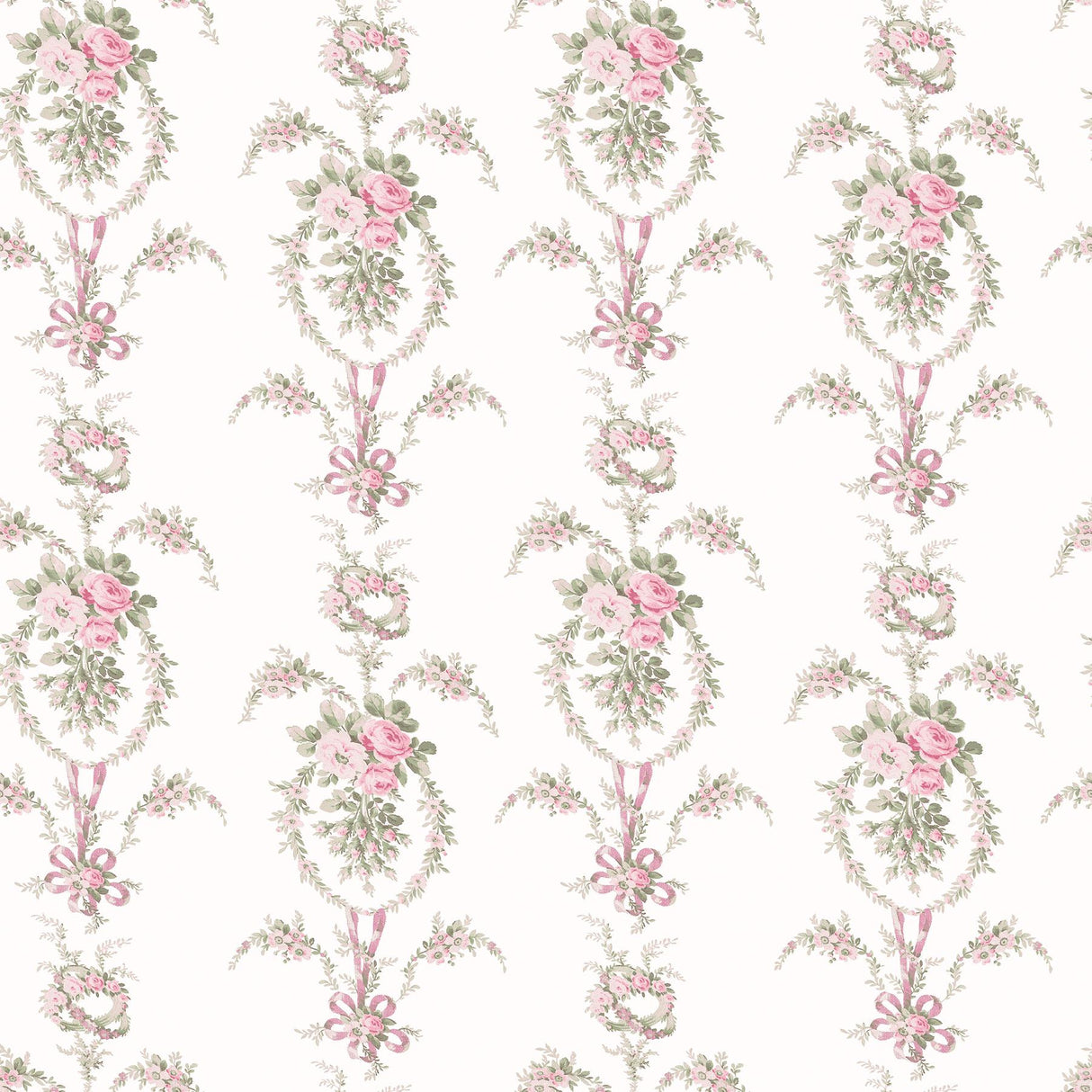A-Street Prints Rose Cheeks Party Pink Floral Cluster Wallpaper