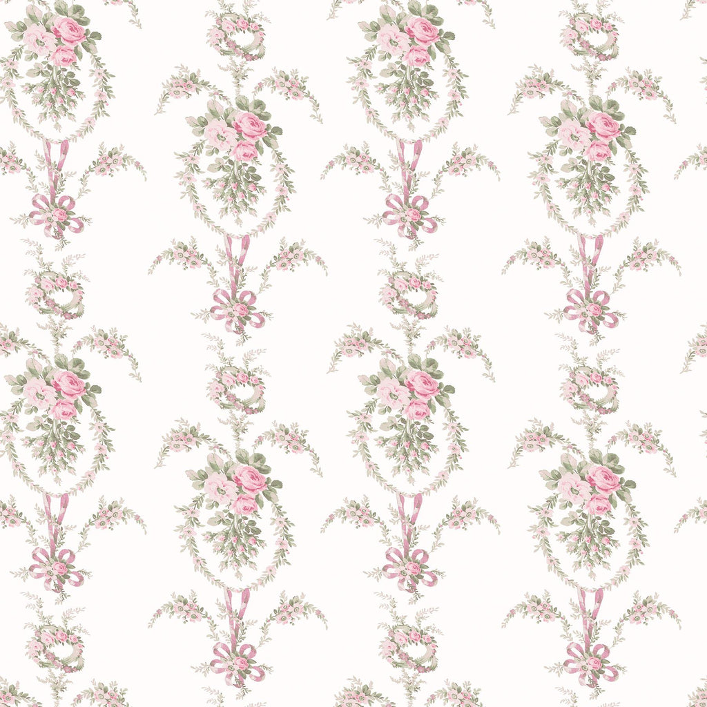 A-Street Prints Rose Cheeks Party Pink Floral Cluster Wallpaper