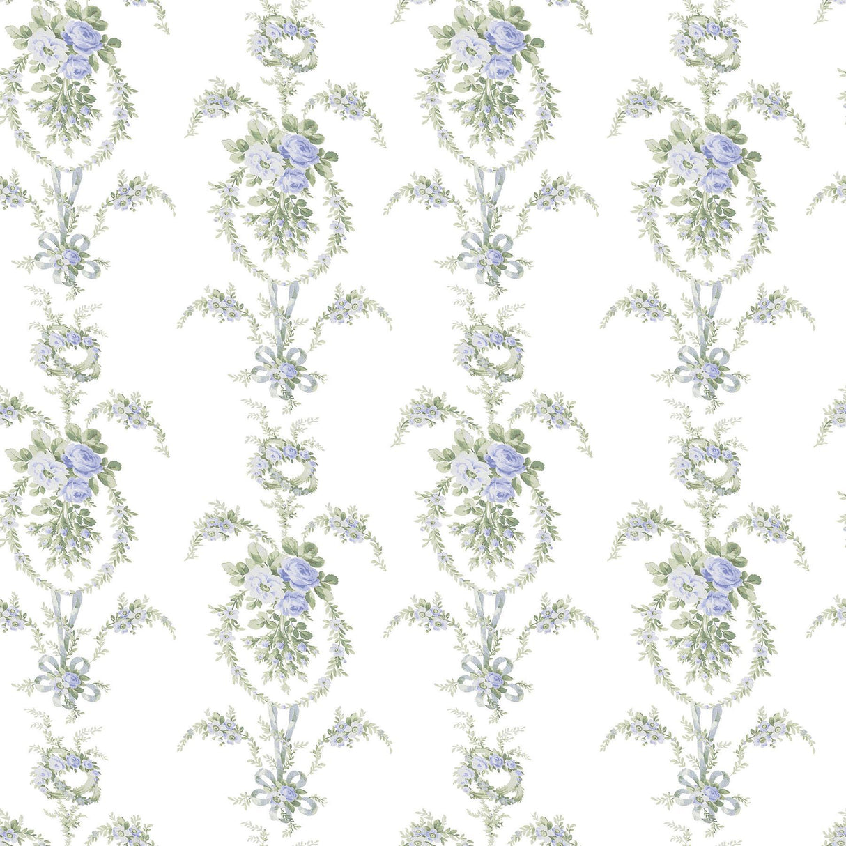 A-Street Prints Rose Cheeks Blye Elysees Floral Cluster Wallpaper