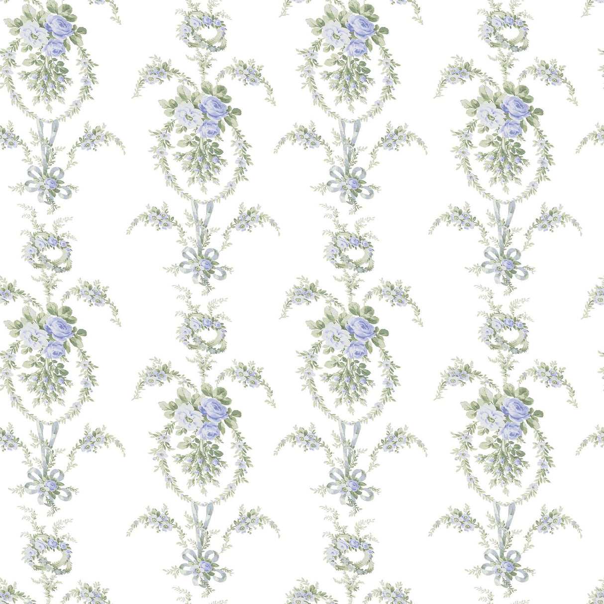 A-Street Prints Rose Cheeks Blye Elysees Floral Cluster Wallpaper