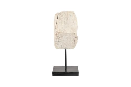 Phillips Collection Eroded Wood Block on Stand, Assorted Brown Tabletop