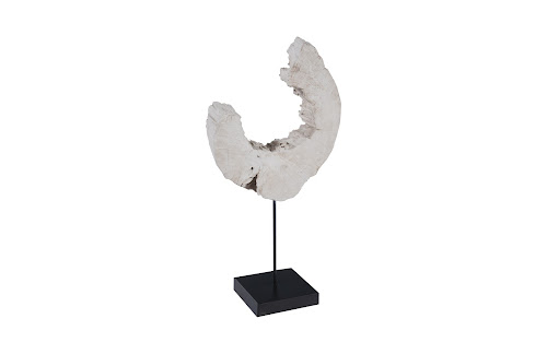 Phillips Collection Eroded Wood C Sculpture on Stand ,Assorted Brown Tabletop
