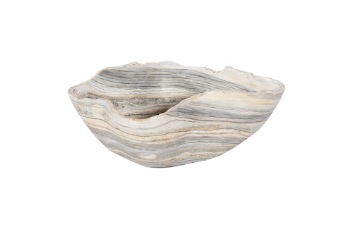 Phillips Collection Cast Gray Onyx Faux Finish Medium Bowl
