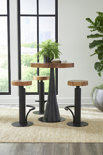Phillips Collection Chuleta Bar Table Iron Base Natural Bar Stool