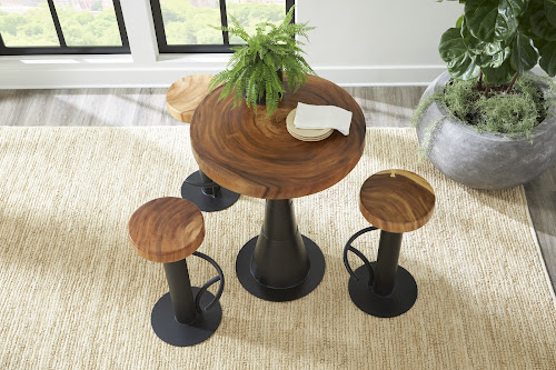 Phillips Collection Chuleta Bar Table Iron Base Natural Bar Stool