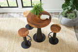 Phillips Collection Chuleta Bar Table Iron Base Natural Bar Stool