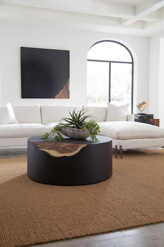 Phillips Collection Cornered Natural Iron Round Coffee Table