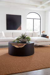 Phillips Collection Cornered Natural Iron Round Coffee Table