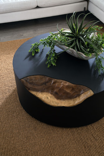 Phillips Collection Cornered Natural Iron Round Coffee Table