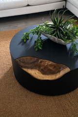 Phillips Collection Cornered Natural Iron Round Coffee Table