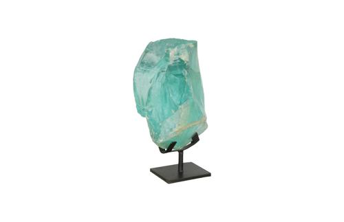Phillips Collection Refractory Glass Sculpture Blue On Base Tabletop