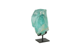 Phillips Collection Refractory Glass Sculpture Blue On Base Tabletop