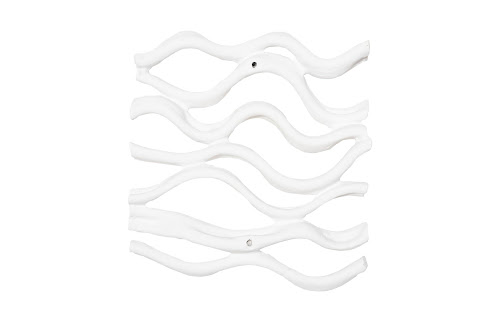 Phillips Collection Vine Wall Tile, Matte White, Set of 4 White Wall Art