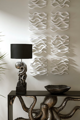 Phillips Collection Vine Wall Tile, Matte White, Set of 4 White Wall Art