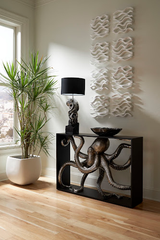 Phillips Collection Vine Wall Tile, Matte White, Set of 4 White Wall Art