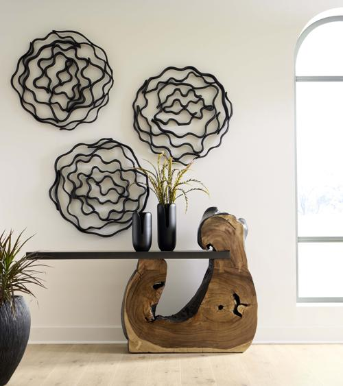 Phillips Collection Vine Wall Flower, Black Small Accent