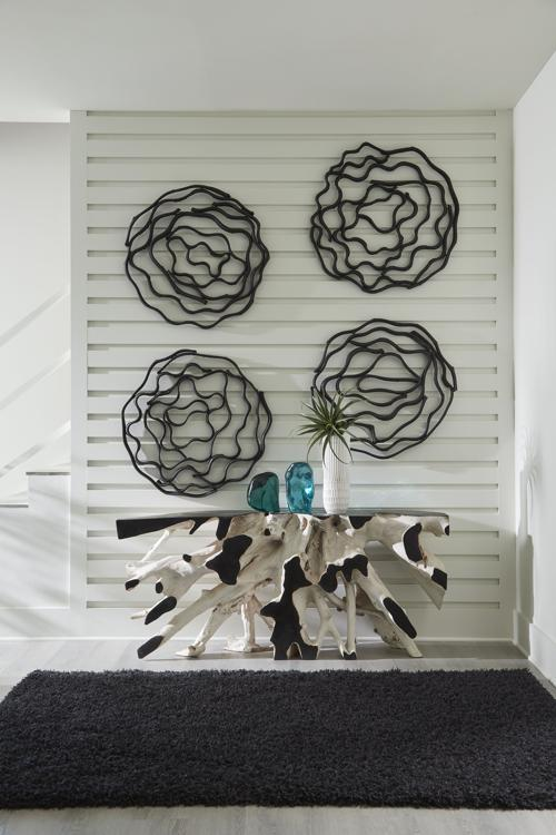 Phillips Collection Vine Wall Flower, Black Small Accent
