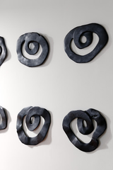 Phillips Collection Swirl Wall Tile Teak Wood Assorted Black Wall Art