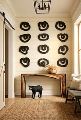 Phillips Collection Swirl Wall Tile Teak Wood Assorted Black Wall Art