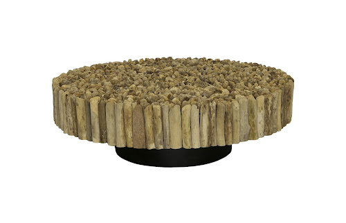 Phillips Collection Manhattan Round with Glass Coffee Table
