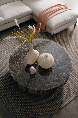 Phillips Collection Manhattan Round with Glass Coffee Table