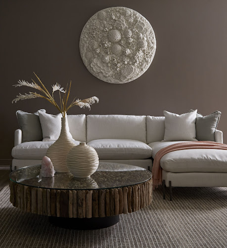 Phillips Collection Manhattan Round with Glass Coffee Table