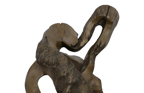 Phillips Cast Teak Root Sculpture Resin Bronze Decor