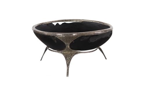 Phillips Collection Graven Table Top Black and Stainless Steel Bowl