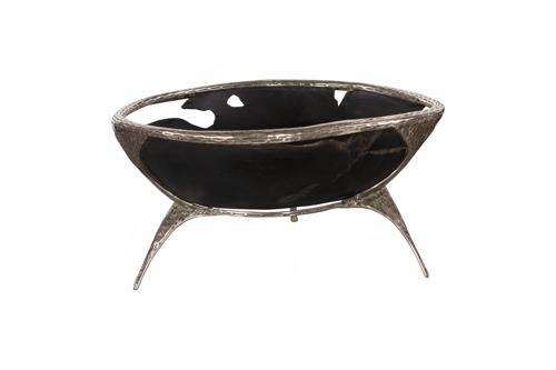 Phillips Collection Graven Table Top Black and Stainless Steel Bowl