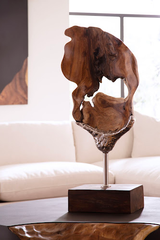 Phillips Collection Metallurgy Wood Sculpture Brown Tabletop