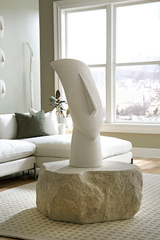 Phillips Collection Cycladic Head, Sculpture, Classic White Stone Accent