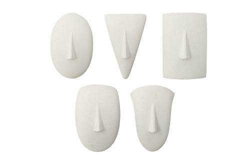 Phillips Collection Geometric Cycladic Wall Art Set of 5 White Stone Accent