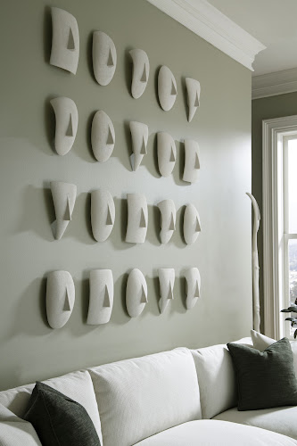 Phillips Collection Geometric Cycladic Wall Art Set of 5 White Stone Accent