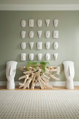 Phillips Collection Geometric Cycladic Wall Art Set of 5 White Stone Accent