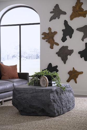 Phillips Collection Quarry , Large Charcoal Stone Coffee Table