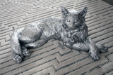 Phillips Collection Cat Sculpture Silver Leaf Accent