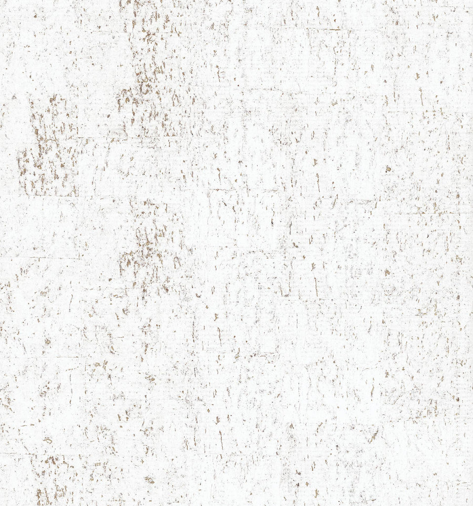 Candice Olson Bright White & Gold Cork White & Off-White Wallpaper