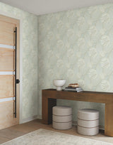 Candice Olson Smokey Blue Floating Lanterns Blue Wallpaper