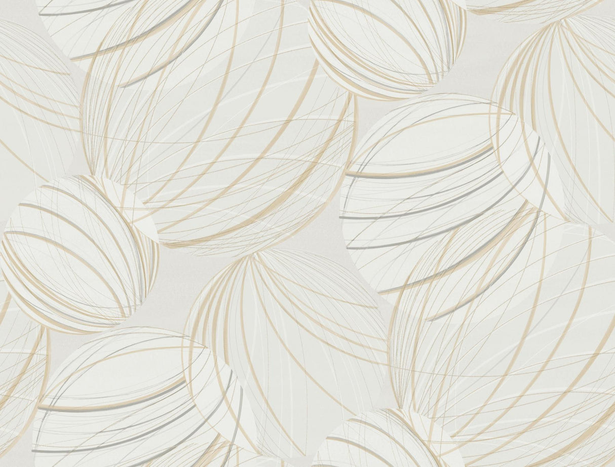 Candice Olson Blonde Floating Lanterns Grey Wallpaper