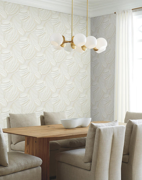 Candice Olson Blonde Floating Lanterns Grey Wallpaper