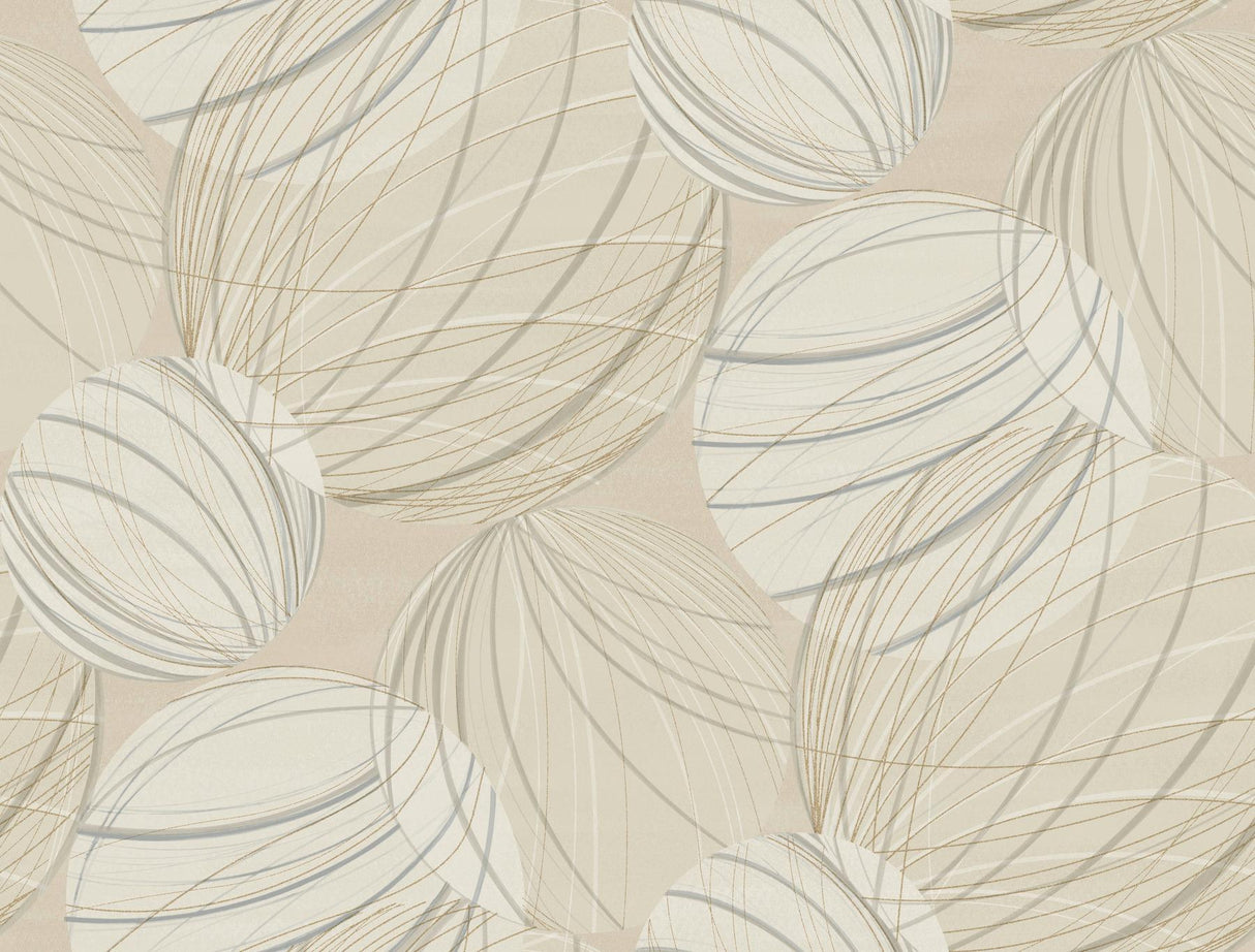 Candice Olson Taupe Floating Lanterns Brown Wallpaper