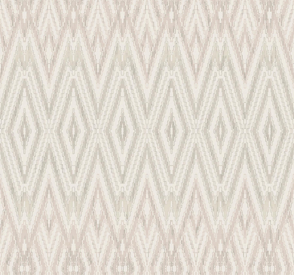 Candice Olson Lavender Diamond Marquise White & Off-White Wallpaper
