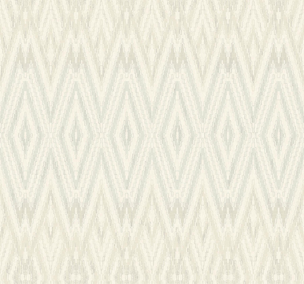 Candice Olson Light Neutral Diamond Marquise White & Off-White Wallpaper