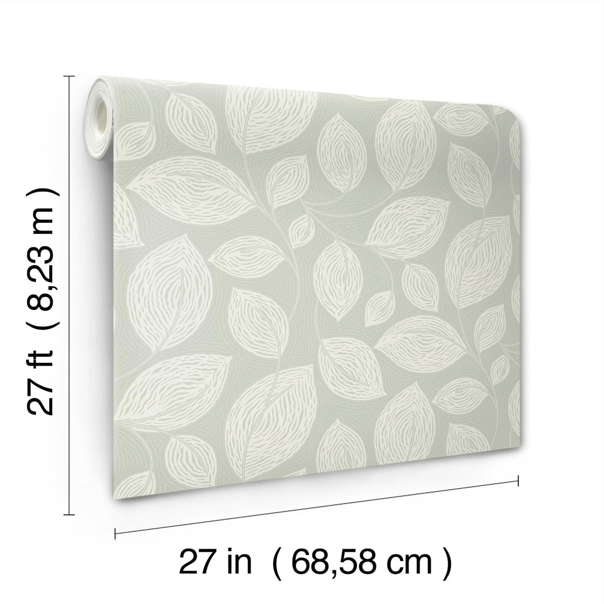 Candice Olson Green Contoured Leaves Green Wallpaper