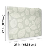 Candice Olson Green Contoured Leaves Green Wallpaper