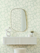 Candice Olson Green Contoured Leaves Green Wallpaper