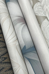 Candice Olson Taupe Contoured Leaves Brown Wallpaper