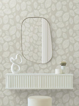 Candice Olson Taupe Contoured Leaves Brown Wallpaper