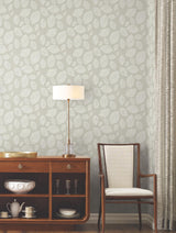 Candice Olson Taupe Contoured Leaves Brown Wallpaper